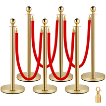 VEVOR Stanchion Post with Velvet Rope, 6-Pack, with 4PCS 5FT Red Velvet ... - €115,99 EUR