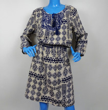 Lucky Brand Embroidered Tassel Prairie Peasant Dress XL 16 18 Geometric Paisley - £22.58 GBP
