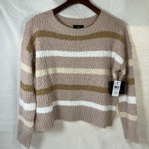 I.N. San Francisco Sweater Women’s M New Pink Stripe Fall Soft Crop NWT $49 - $21.78