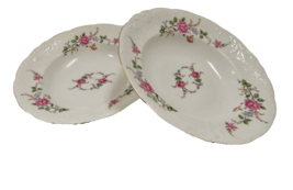 RKT3 Royal Kent Poland Rim Soup Bowls Two Gold Edge Bavarian Rose Emboss... - £14.93 GBP