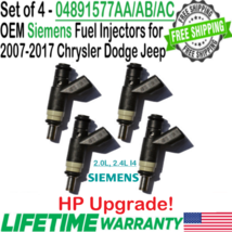OEM Siemens x4 HP Upgrade Fuel Injectors for 2007-2010 Chrysler Sebring 2.4L I4 - £103.17 GBP