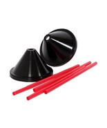 Reusable Black Plastic Dome Lid Fits 16 oz Cup with Red Straws 4 Per Pac... - $72.63 MXN