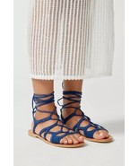 UO Hazel Gladiator Sandals Blue Lace Up Flats Open Toe NEW Size 8 - $19.39