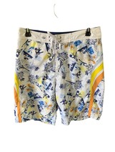 Kirra Board Shorts Swim Trunks Mens Sz 34 Navy Blue Yellow Guitar Airpla... - $16.73