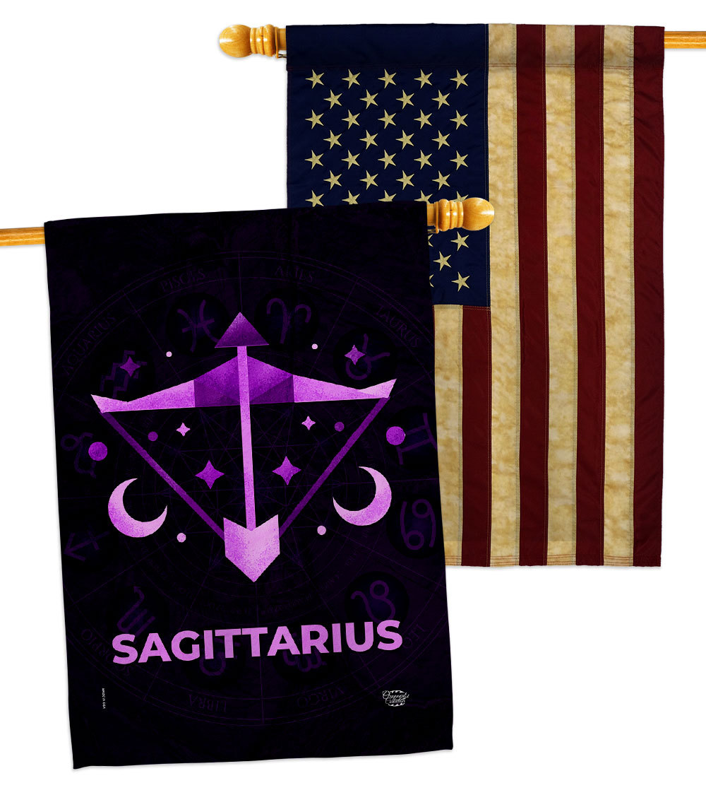 Sagittarius House Flags Pack Zodiac 28 X40 Double-Sided Banner - £41.31 GBP