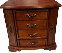 Large Wood Jewelry Box – Cherry Burl Finish (12”x 12" x 7") deep Brand New - $76.50