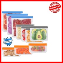 Eco-Friendly 10 Pack Reusable Silicone Storage Bags - Dishwasher &amp; Freez... - $350.43 MXN