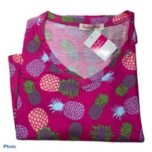 Fresh Produce Women’s S/S V-Neck T-Shirt.Pineapple.Pink.Sz.L.NWT.MSRP$49.00 - £22.09 GBP