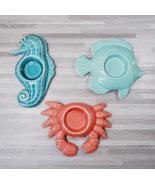 Vintage Seahorse Crab &amp; Fish  Nautical Tealight Holder Set - $29.67