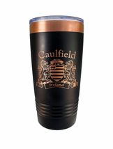 Caulfield Irish Coat of Arms Black Travel Mug - £22.28 GBP