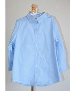 Lands&#39; End School Uniform Girls Long Slv Oxford Dress Shirt Blue 14 - £15.63 GBP