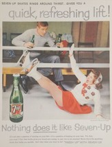 1959 Print Ad 7UP Soda Pop Lady on Ice Skates Falls Seven-Up - £15.35 GBP