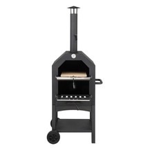 Outdoor Wood Fired Pizza Oven with Pizza Stone, Pizza Peel, Grill Rack, for Back - £244.60 GBP