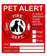 Pets Inside Alert - Rescue - Emergency - Fire Window Stickers / 4 Pack - £4.70 GBP