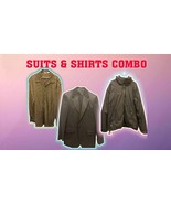 2 Designer Suits  & 1 Style Chic Shirt  1 Columbia Titanium Coat L & 5 Ties