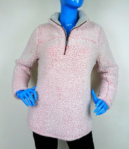 Green Tea Womens  Pink Sherpa Fleece ¼ Zip Sweatershirt Pullover Jacket S 4 6 - £19.14 GBP