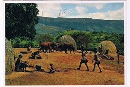 Natal Africa Postcard Zulus At Home Bantu Reserve Nagle Dam Valley of 1000 Hills - £2.32 GBP