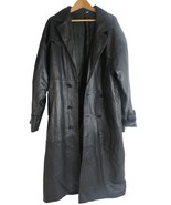 Mens Full Length Black Leather Coat - £67.74 GBP