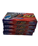 4 LOT TDK D60 High Output Audio Cassette Tapes (Blank IECI/TYPE I) NEW A... - $188.84 MXN