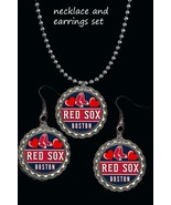 Boston Red Sox earrings &amp; necklace set great gift very cute - €7,21 EUR