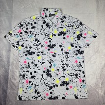 Sunday Swagger Polo Mens Large White Paint Splatter Golf Performance Str... - $49.00