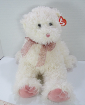 Ty Classic Sugarcane Bear Cream Rose 13&quot; Soft Plush Toy 2004 Stuffed Animal - £10.82 GBP