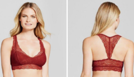 Gilligan O&#39;Malley Women&#39;s Lace Racerback Bra Bralette Sz L Salsa NWT - £10.99 GBP