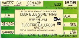 Vintage Deep Blue Something Concert Ticket Stub Tempe Arizona April 12 1996 - £19.75 GBP