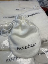 NEW 100% Authentic Pandora White Pouch Anti Tarnish Jewelry Bead Drawstring Bag - £3.46 GBP