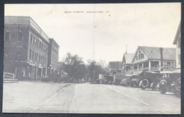 1910s Main Street Bradford VT Vermont Chevrolet Sign Postcard Street Scene - £7.57 GBP