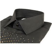 Mens CEREMONIA Shirt 100% Cotton Medusa Medallion Rhine Stones #stn 15 vrs black image 6