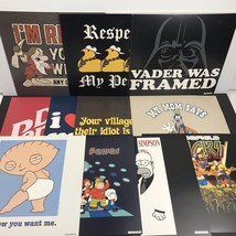 Funny T-Shirt Placards Display Cards 11.5x11&quot; Simpsons Family Guy Lot of 28  - $34.63