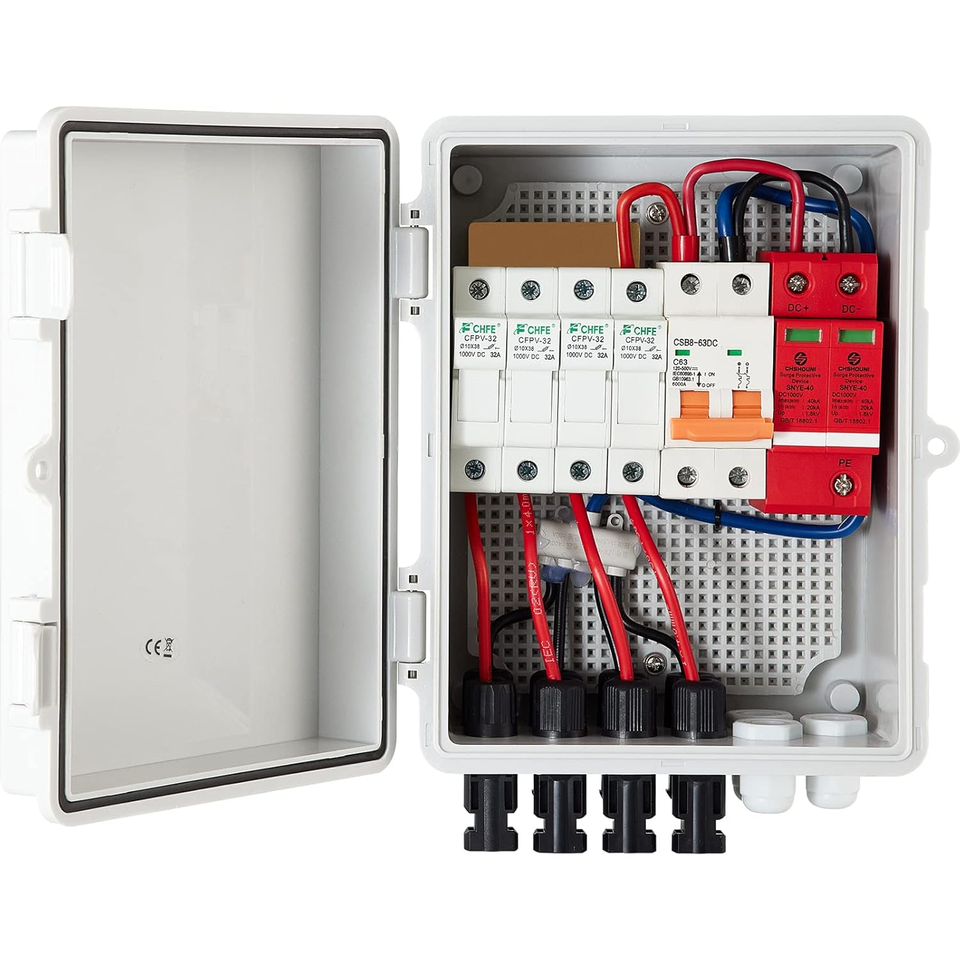 4 String with 15A Rated Current Fuse, 63A Circuit Breaker, Lightning Arr... - $126.62