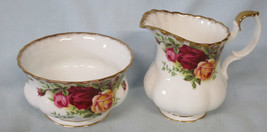 Royal Albert Old Country Roses Open Sugar And Creamer Set, England - £29.15 GBP