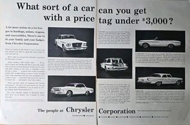 Chrysler Corporation price tag $3000 1962 vintage print ad - $186.24 MXN