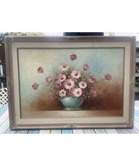 Large Framed Pretty Floral Flowers Still Life Oil on Canvas Robert Cox - £462.94 GBP