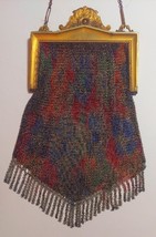 Stunning Art Nouveau Whiting &amp; Davis Dresden Multi-Color Mesh Bag Purse - $280.50