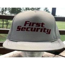 First Security Bank Snapback Hat Gray Vintage Baseball Cap Mesh Back - $14.95