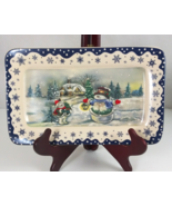 Ltd Commodities Beautiful Snowman Rectangle Decorative Plate Tray 12&quot; x ... - $13.85