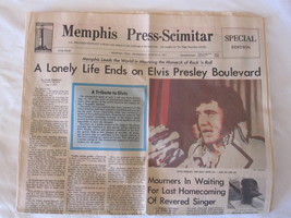 Lot of Elvis Death Memphis Newspapers 8/17/1977 + Extras &amp; 1986 Challeng... - $60.00