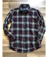 Pendleton Wool Shirt Mens M Virgin Wool Long Sleeve Button Red Blue Green Plaid - $24.00