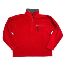 GAP Red Pullover Fleece 1/4 Zip Jacket Sweater Sweatshirt Fall Winer Warm - £7.54 GBP