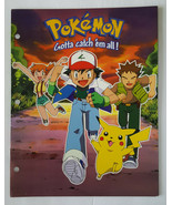 Pokemon - Nintendo 1998 Folder w/ holes for binder 12&quot; x 9 1/2&quot; in EX Cond. - $242.66 MXN