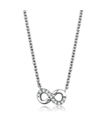 3W1022 - Rhodium Brass Chain Pendant with AAA Grade CZ  in Clear - €26,38 EUR