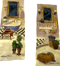 C. Winterle Olson 3D Bathroom Wall Art Decor Ceramic Plaque Tile Set Signed image 2