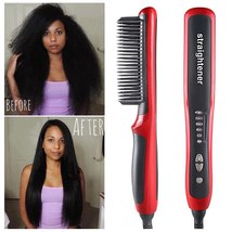 2 in1 Hair Straightener Comb Multifunctional Anti-Scald Hair Straightening Brush - £35.55 GBP