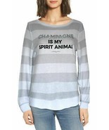 BETSEY JOHNSON Performance &quot;CHAMPAGNE IS MY SPIRIT ANIMAL&quot; Stripe Sweats... - $1,243.40 MXN
