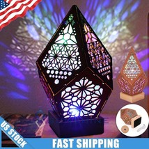 Bohemian Hollow Geometric Retro Floor Projector Night Lamp Colorful 3D Desk Lamp - £28.39 GBP