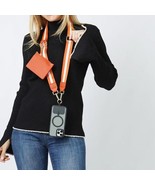 Clip N&#39; Carry Crossbody Phone Strap Carrier Pouch Wallet Orange White St... - $451.20 MXN