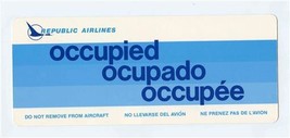 Republic Airlines Seat Occupied Occupado Occupee Card &amp; Beverage Menu 1984 - £22.92 GBP